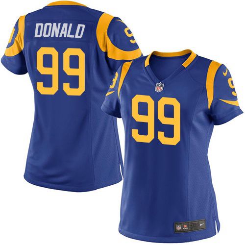 Nike Rams #99 Aaron Donald Royal Blue Alternate Women's Stitched NFL Elite Jersey